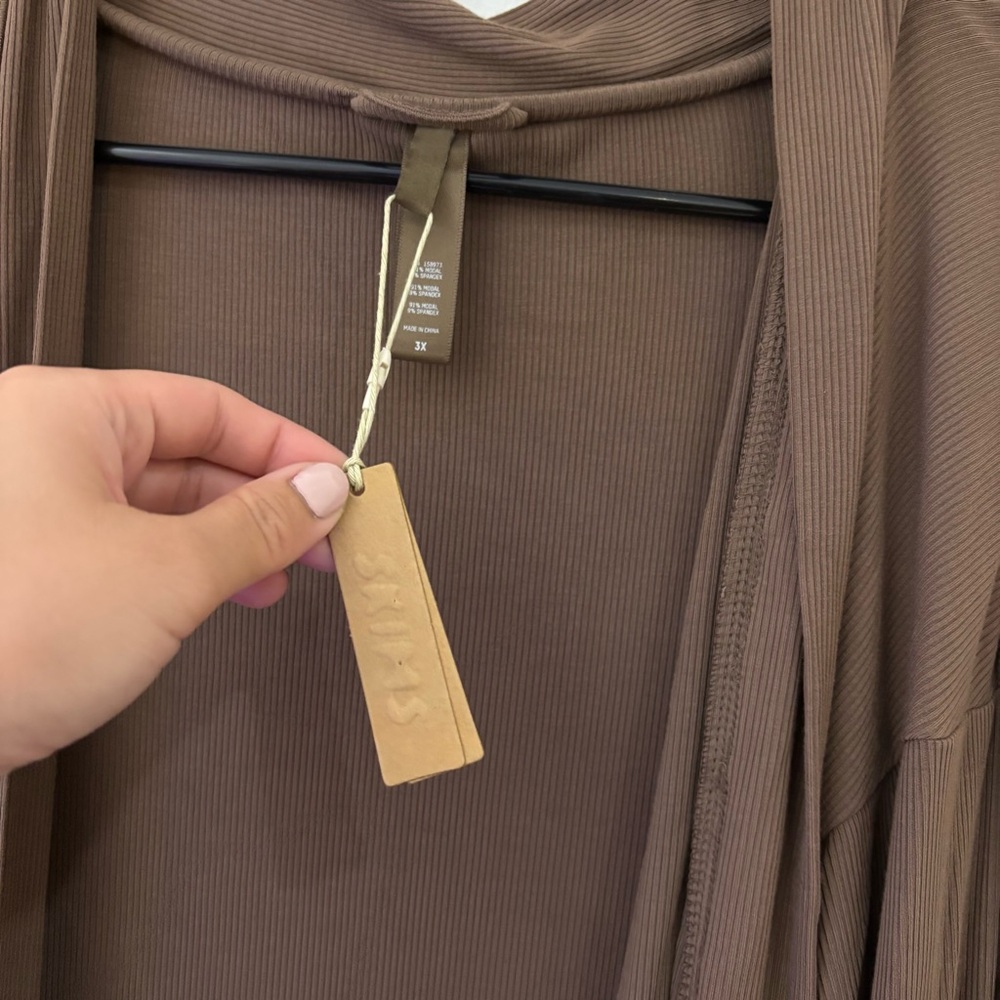 NWT SKIMS Ribbed Brown Cardigan - Picture 5 of 5